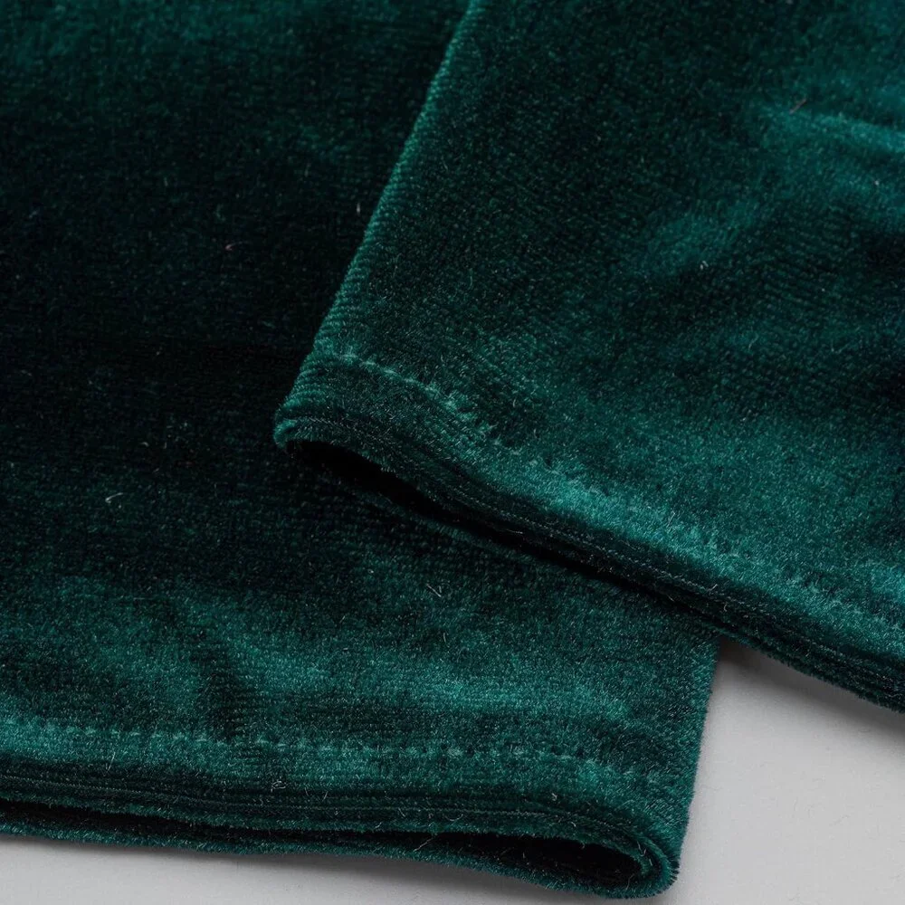 Women's Green Short Velvet Gloves Design Flapper Party Tea Costume Accessories